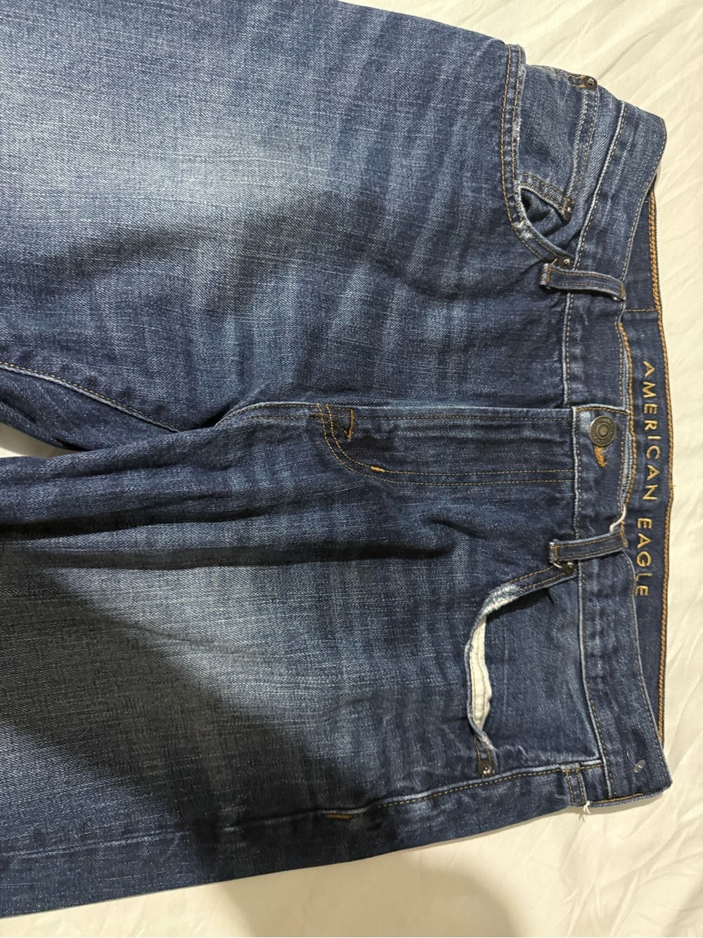 Men's American Eagle Dark Blue Straight-Leg Jeans - Picture 2 of 6